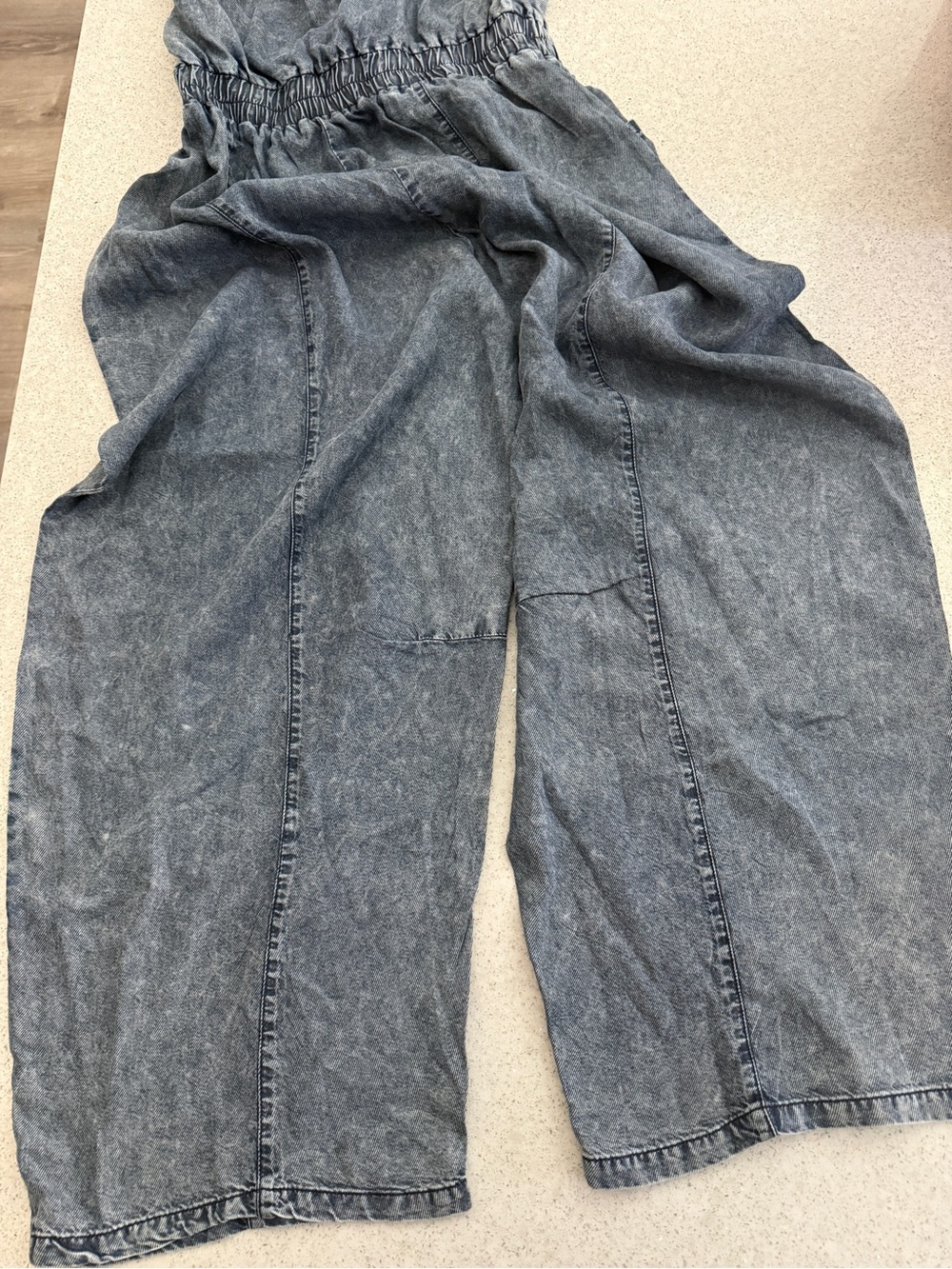 Vici Vintage Outlaw Strapless Chambray Jumpsuit Size Medium - Picture 6 of 7